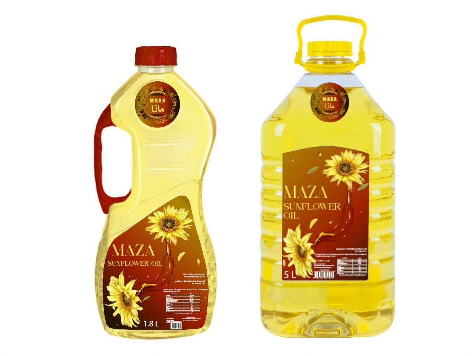 Maza Sunflower Oil packaging